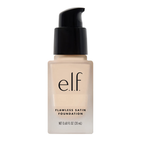 e.l.f. Flawless Satin Foundation, Lightweight & Medium Coverage, Semi-Matte Finish, Vegan & Cruelty-Free, Pearl, 0.68 Fl Oz (20mL) - Medaid International