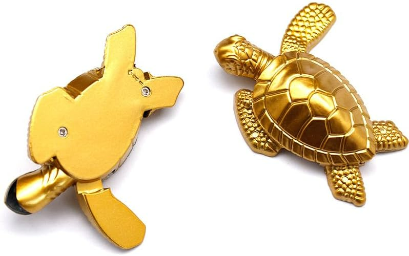 Turtle Lighter, Golden Tortoise Refillable Lighter - Medaid International