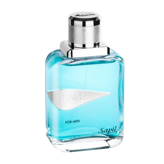 Sapil Rave 100 ml Eau De Toilette Men - Long-Lasting Dubai Toilette, Fresh Spicy Aromatic Scent for Daily Wear, Arabic Toilette with Unique Calabrian Bergamot & Pepper Notes [100 ml - 3.4 oz] - Medaid International