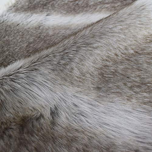 Gireshome Deluxe Grey Brown Multi Colors,Grey Stripe and Beige Grey Mixted Color Faux Fur,Extra Large Christmas Tree Skirt -48inch - Medaid International