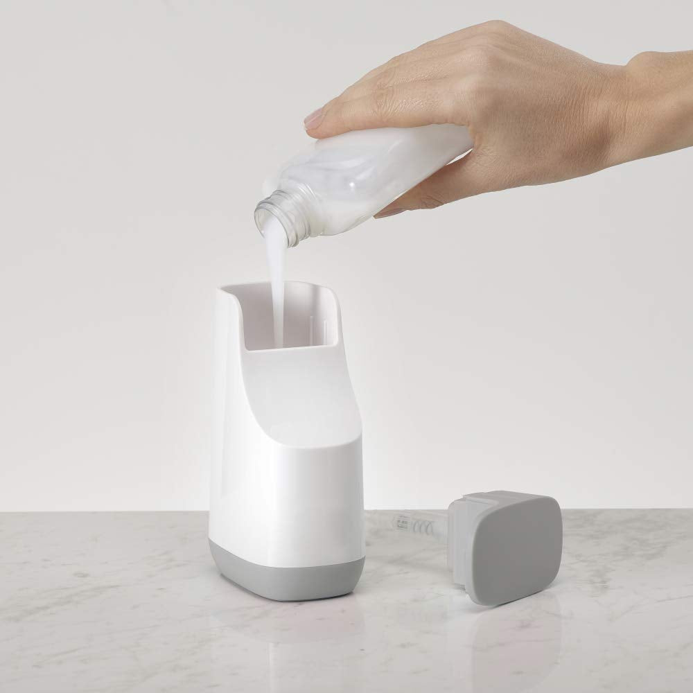 Joseph Joseph Slim Compact Soap Dispenser with Non-Drip Nozzle, Gray - Medaid International
