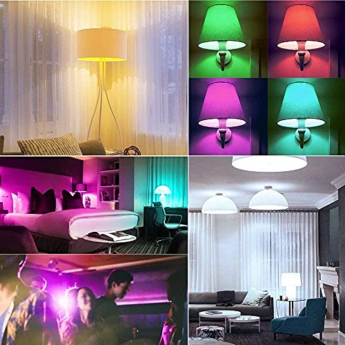 Hydong - 2 Pack E27 RGBW LED Light Bulbs with 21-Key Remote Control, 12 Colors