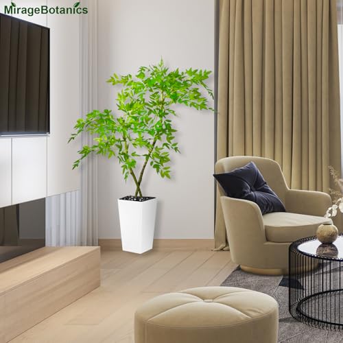 5ft Artificial Bamboo Tree, Fake Nandina Tree, Faux Nantian Bamboo Bonsai with White Planter, for Home Office Mall Exhibition Hall Living Room Garden Balcony Entryway Dining Room - Medaid International