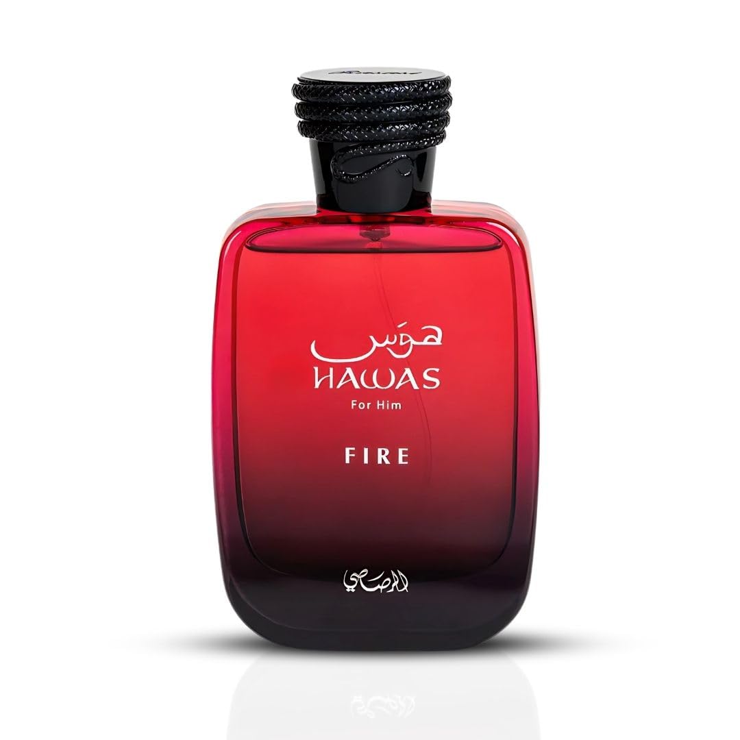 RASASI Hawas Fire Eau De Parfum Spray 100ML(3.4 Oz) - Bold Long Lasting Arabian Perfume For Men With A Fiery Essence - Indulge In A Luxurious Perfume Men That Captures Masculine Elegance And Strength - Medaid International
