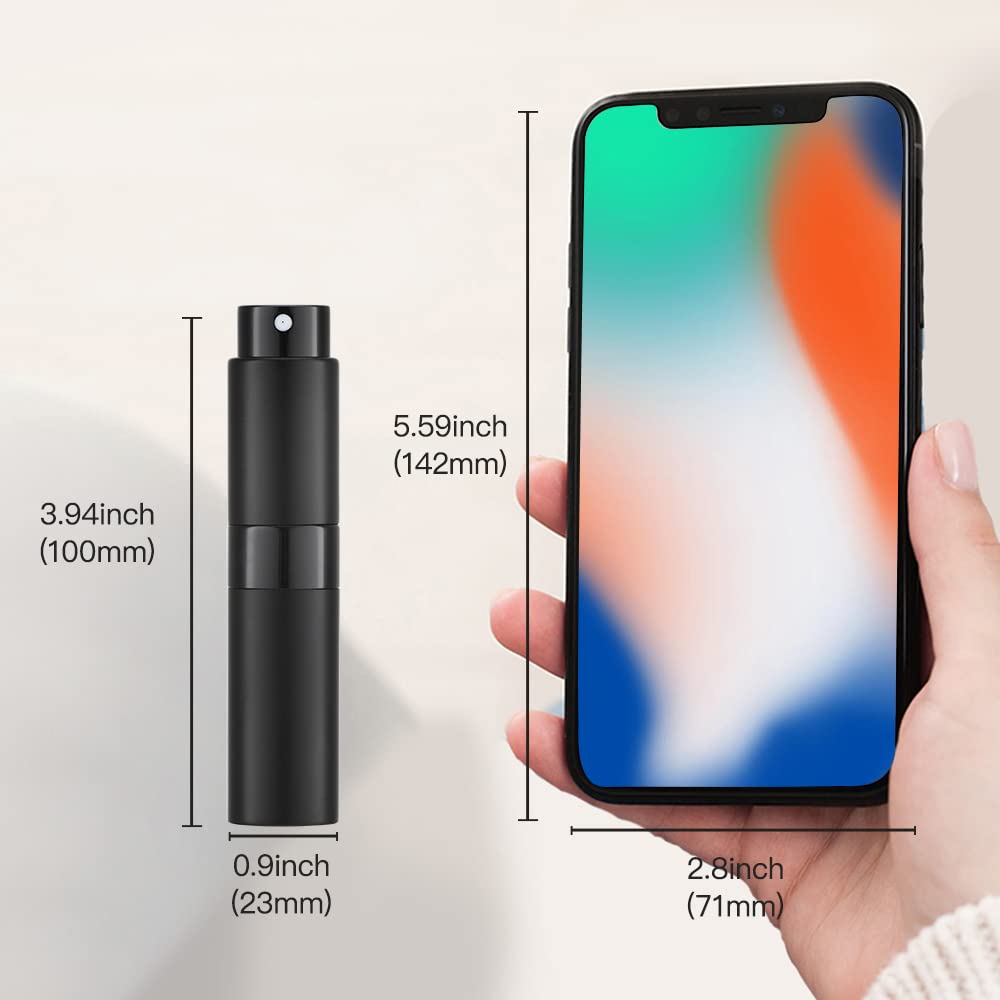 LISAPACK 8ML Atomizer Perfume Spray Bottle for Travel (3 PCS) Empty Cologne Dispenser, Portable Sprayer (Black) - Medaid International