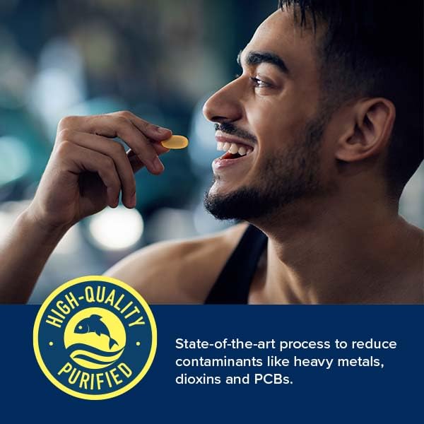 GNC Triple Strength Fish Oil Omega 3 Supplement, 1000mg EPA and DHA, Supports Heart, Brain, Skin, Eye and Joint Health, 60 Softgels - Medaid International