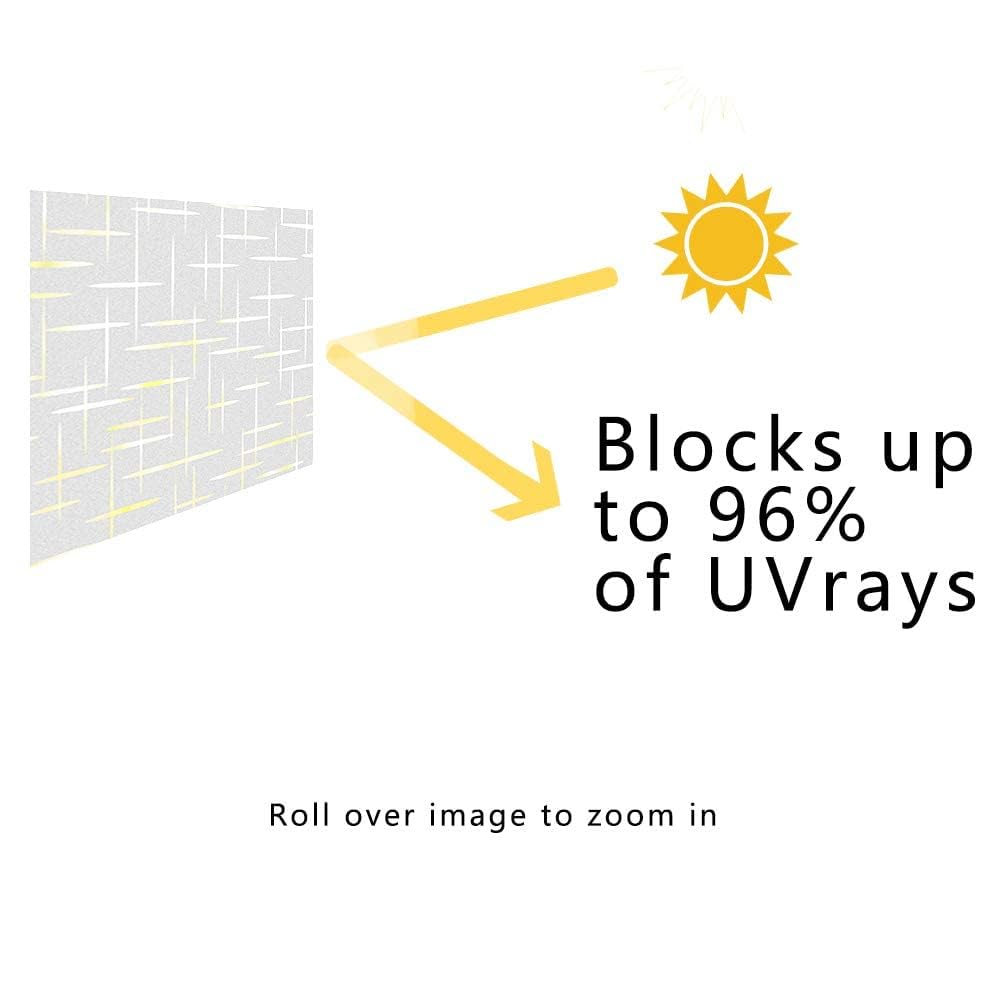 Finnez Frosted Window Film Non-Adhesive, Frosting Privacy Film for Glass Windows, Self Static-Cling Decorative Window Cling for Home Office UV Protection Cross Pattern 17.5 x 78.7 inches - Medaid International