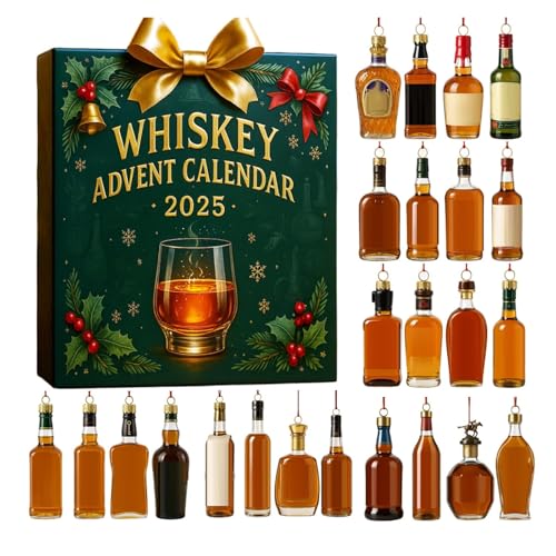 2025 Whiskey Advent Calendar, 16 Set A Daily Tasting Journey Through the World of Whiskey,Unique Christmas Advent Calenda for Men & Whiskey Lovers Room Decorations for Adults(A) - Medaid International