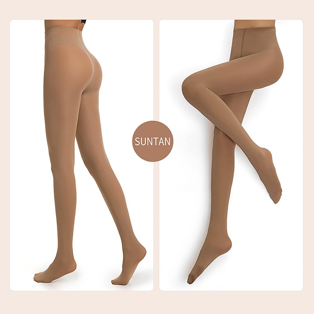 DTWAWA Womens 40 Den Opaque Control Top Tights, High Waist Pantyhose - Nude - Medaid International