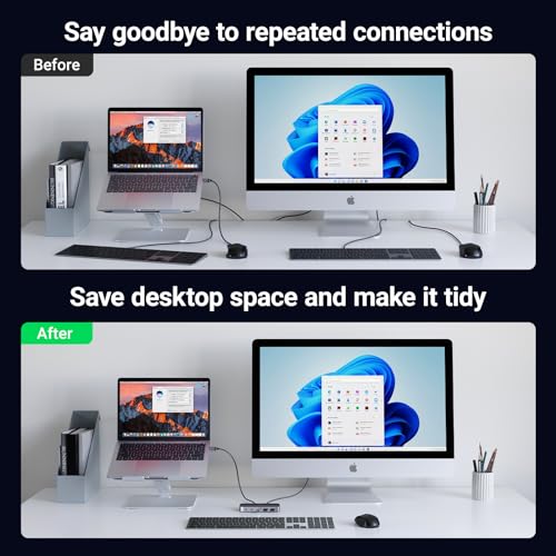 UGREEN - USB Switch A & C Input for 4 Devices, Remote Selector for PC & Laptop