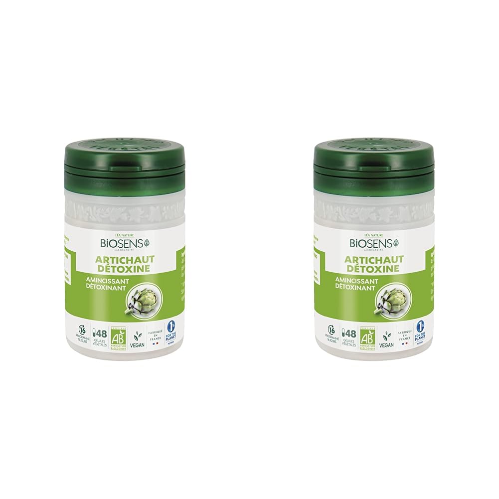 Biosens - Gélule végétale Artichaut détoxine - Amincissant, Détoxinant - Certifié Bio AB Vegan - Fabriqué en France - Programme de 16 jours - 48 gélules (Lot de 2) - Medaid International