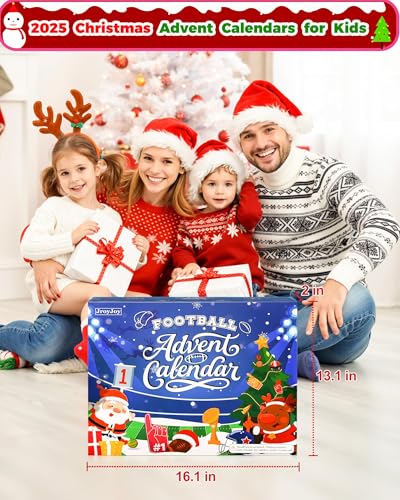 JroyJoy Advent Calendar 2025, 24Pcs Football Surprises 24 Days Christmas Advent Calendars Gifts for Kids, Football Game League Rugby Team Arrival Gift for Boys Teenagers Xmas Gift Set - Medaid International