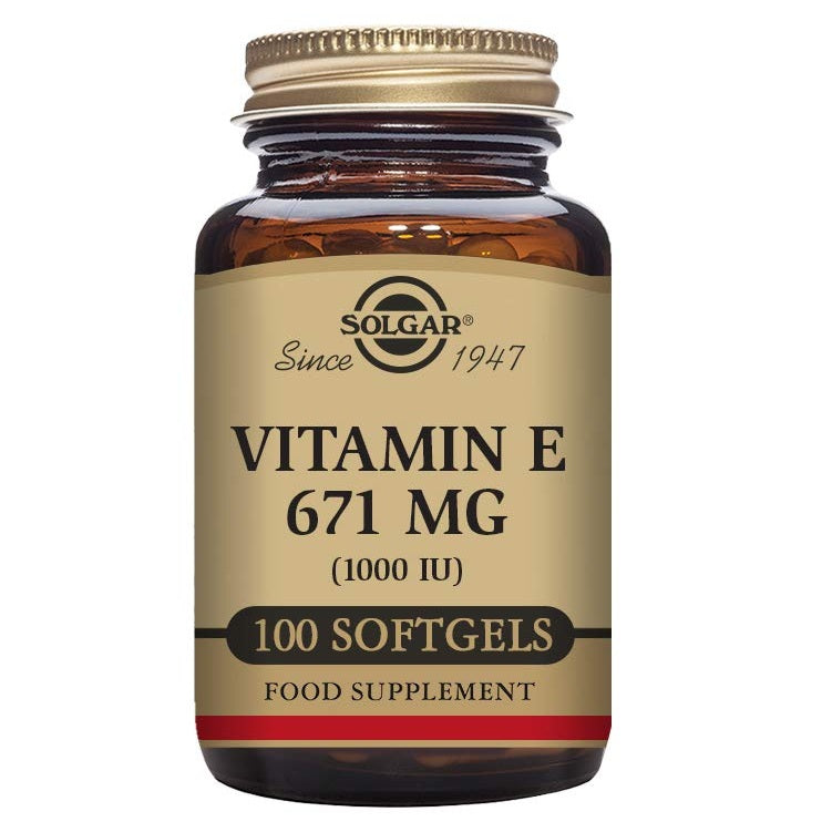 Solgar Vitamin E 670 mg (1000 IU), 100 Mixed Softgels - Natural Antioxidant, Skin & Immune System Support - Naturally-Sourced Vitamin E - Gluten Free, Dairy Free - 100 Servings - Medaid International
