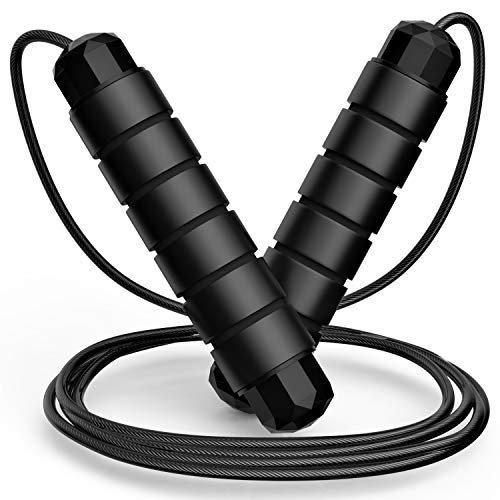 Jump Rope, Tangle-Free Rapid Speed Jumping Rope Cable with Ball Bearings for Women, Men, and Kids, Adjustable Steel Jump Rope Workout with Foam Handles for Fitness, Home Exercise & Slim Body|B09DF9NWC7