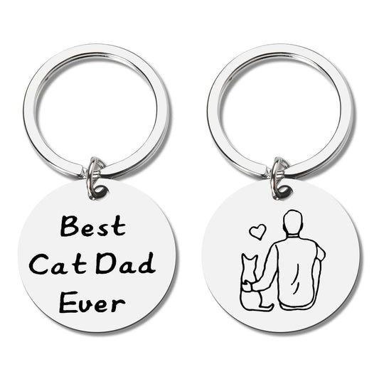 Cat Dad Christmas Gifts for Men Funny Keychain for Boyfriend Husband Birthday Gifts for Him Cat Daddy Gifts for Son Brother Fathers Day Gift for Cat Lovers Best Friend Friendship Gifts for Teen Boys - Medaid International