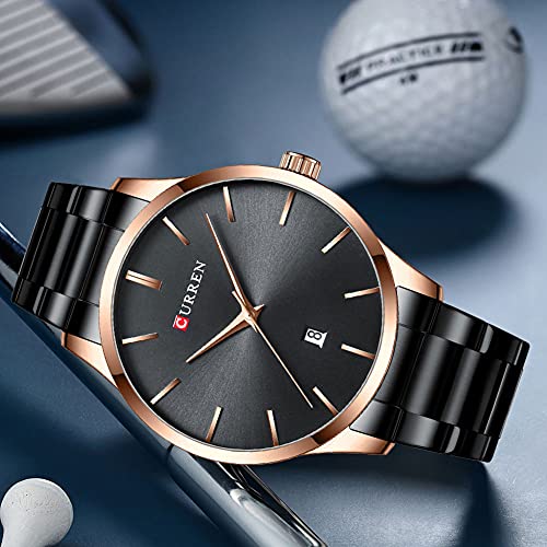 XIRUVE - Waterproof Quartz Watch for Men, Stainless Steel Strap, Minimalist Design