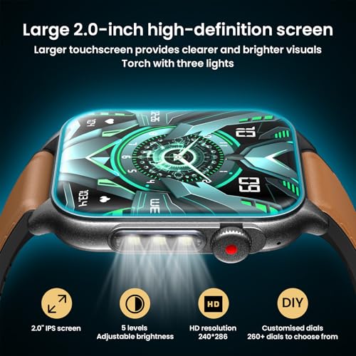 Taoloon - Smart Watch for Men with Bluetooth Call, 100+ Sports Modes, 1.96" Display