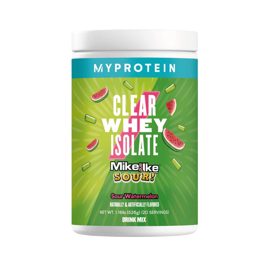 Myprotein Clear Whey Isolate Protein Powder, 1.1 Lb (20 Servings) Fruity Mike and IKE Sour Watermelon Drink Mix, 20g Protein per Serving, Daily Drink for Superior Performance - Medaid International