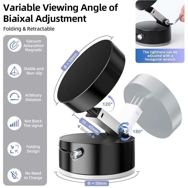Pink Rotatable and Foldable Magnetic Phone Stand, Heavy-Duty Magnetic Fitness Mirror, Smooth Surface, All Vehicles - Medaid International