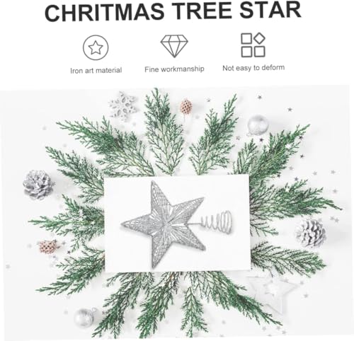 BESTONE Glittering Hollow Small Star Christmas Tree Topper,Five-Pointed Star Christmas Tree Topper Ornament Suitable for DIY Crafts, Home Christmas Tree and Other Holiday Decorations（Silver） - Medaid International