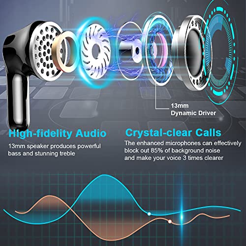 Ordtop - Wireless Earbuds with 40H Battery, Noise Cancelling, IP7 Waterproof