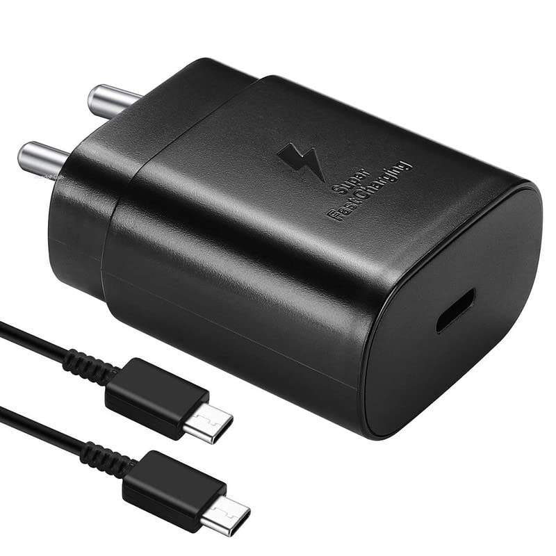 Ailkin - 25W Super Fast C-Type Charger with Cable for Samsung Galaxy Series (Black)