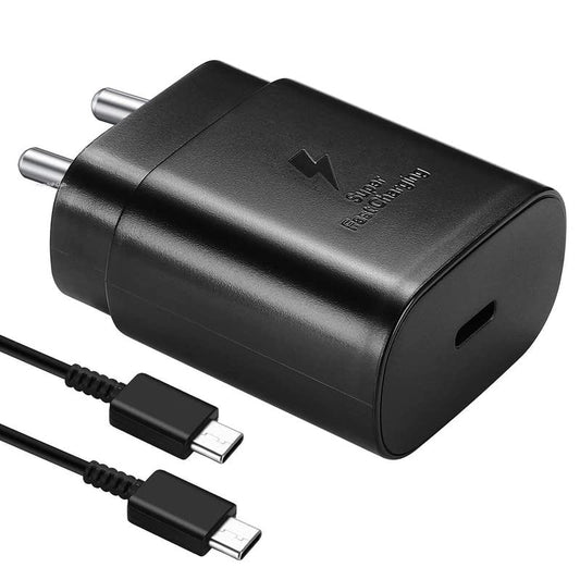 Ailkin - 25W Super Fast C-Type Charger with Cable for Samsung Galaxy Series (Black)