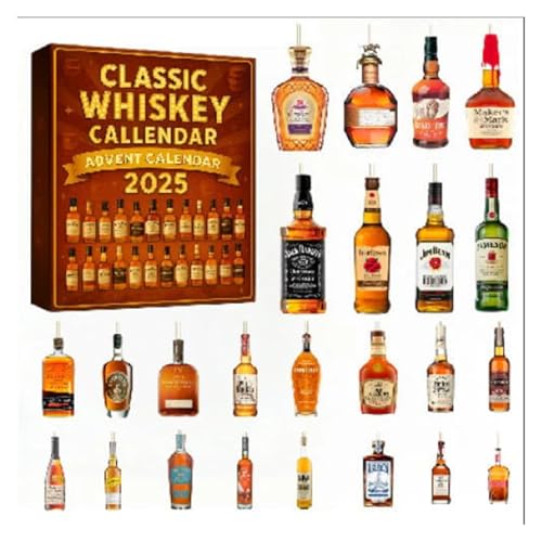 2025 Whiskey Advent Calendar, 16 Set A Daily Tasting Journey Through the World of Whiskey,Unique Christmas Advent Calenda for Men & Whiskey Lovers Room Decorations for Adults(B) - Medaid International