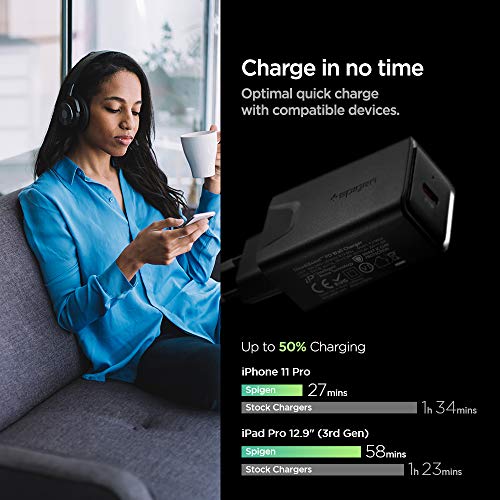Spigen - 27W PD USB C Charger for Fast Charging, Compatible with iPhone & Galaxy