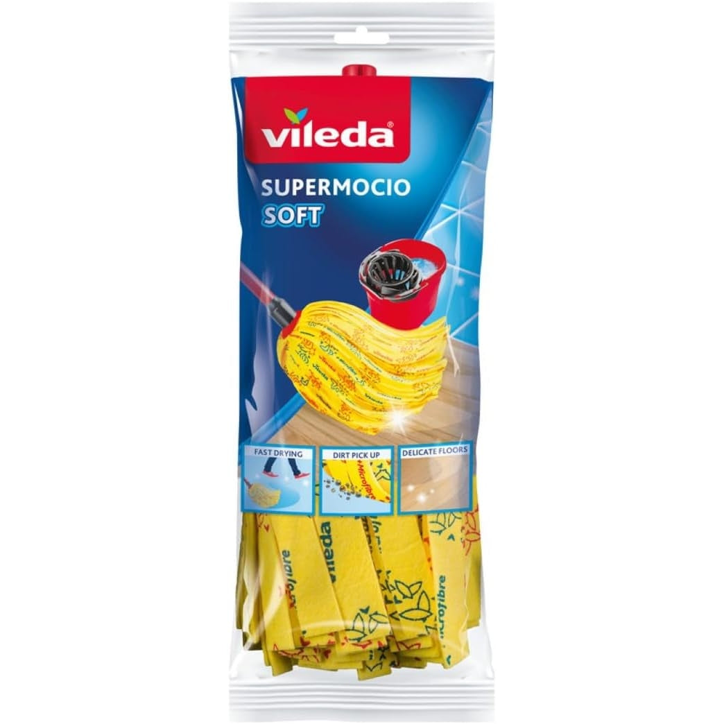 Vileda Classic Cotton Floor Mop Refill, Super Absorbent, Cost-Effective, White, 10 x 6 x 35 CM - Medaid - Lebanon