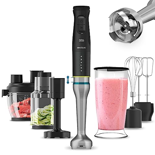 Cecotec - Hand Blender Katana 15, 1500W, 21 Speeds, Turbo Function, Splash Guard