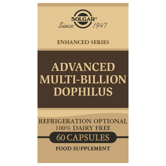 Solgar Advanced Multi-Billion Dophilus, 60 Vegetable Capsules - Supports Healthy Intestinal Flora - 5 Billion Microorganisms Per Serving - Gluten, Dairy, Lactose & Milk No - Vegetarian - 60 Servings - Medaid International