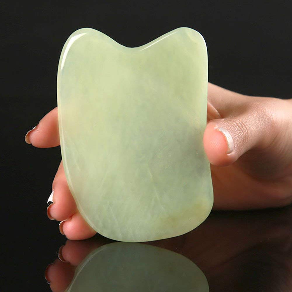 LEOSENSE Jade Gua Sha Scraping Massage Tool, Premium Nepherite Jade Stone, Hand Made Great Guasha Tool for ASTYM,Myofascial Release | Helps Reduce Muscles Soreness, Pain Relief | Smooth Thin Edge - Medaid International