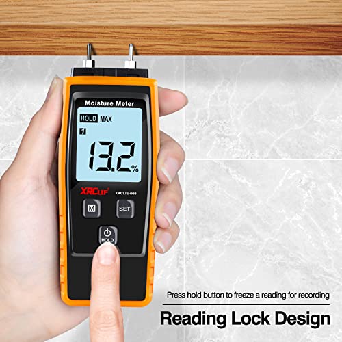 Xrclif - Digital Wood Moisture Meter with Backlight, Accurate Humidity Detection