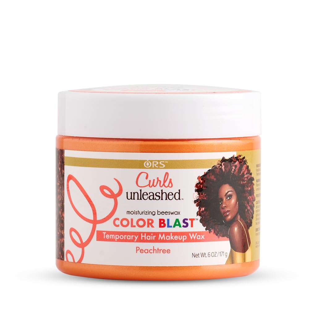 Curls Unleashed Color Blast, Peachtree Temporary Color Wax, Infused with Beeswax & Castor Oil (6.0 oz) - Medaid International