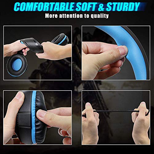 iKiKin - Gaming Headset for PS4/Xbox One, Stereo Sound, Noise Canceling, LED Light