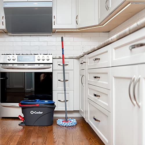O-Cedar RinseClean Spin Mop & Bucket System + 2 Extra Mop Heads| Clean with Clean Water | Removes 99% of Bacteria - Medaid International