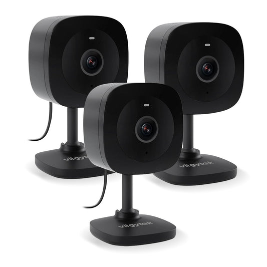 Viigytek Security Camera 2K Home Indoor Pet Baby Security Camera with Night Vision, 2-Way Audio, Wired, Motion Detection, App Control (Black-3Pack) - Medaid International