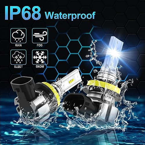 Auxiracer - H11 LED Bulbs, 6500K CSP Chip, 500% Brightness, High/Low Beam Replacement