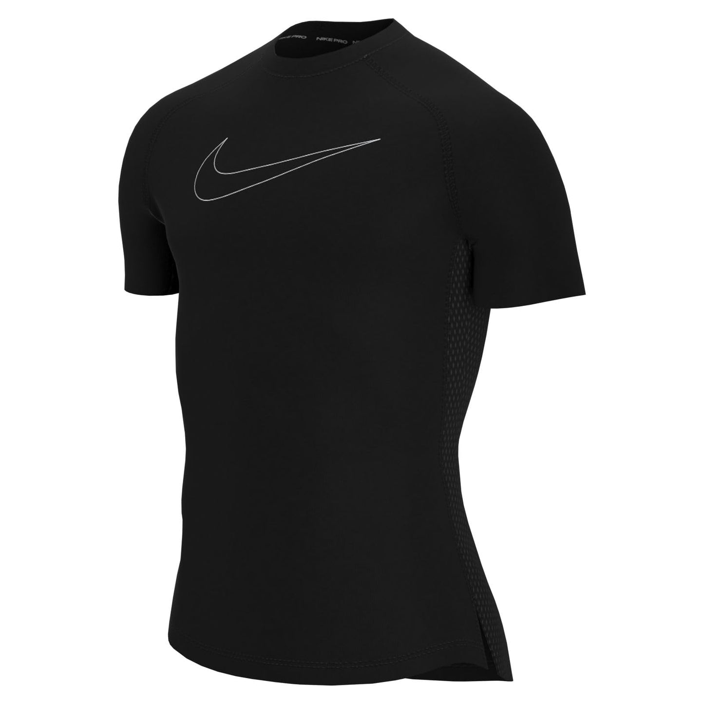 Nike Pro Dri-FIT Men's Tight Fit Short-Sleeve Top (as1, Alpha, l, Regular, Regular, Black/White) - Medaid International