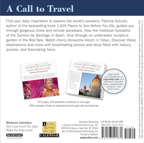 1,000 Places to See Before You Die Page-A-Day® Calendar 2025: A Year of Travel - Medaid International