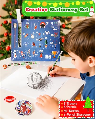 JroyJoy Advent Calendar 2025, 24Pcs Football Surprises 24 Days Christmas Advent Calendars Gifts for Kids, Football Game League Rugby Team Arrival Gift for Boys Teenagers Xmas Gift Set - Medaid International