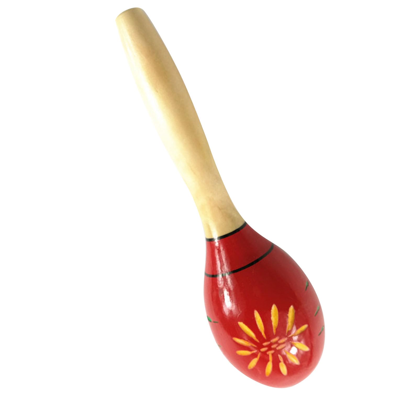 POENVFPO Maracas Musical Instruments, Easy To Use Educational Durable Maracas Wooden Shaker for Musical Fun (Long Red Carved Flowers) - Medaid International