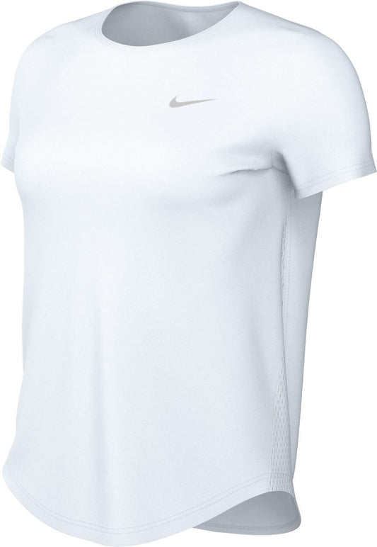 Nike Women's Standard Tempo Dri-Fit Short-Sleeve Running Top, White/Reflective Silver - Medaid International