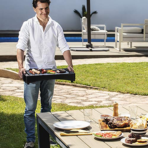 Cecotec - Stainless Steel Electric Grill with Adjustable Temperature & Grease Tray