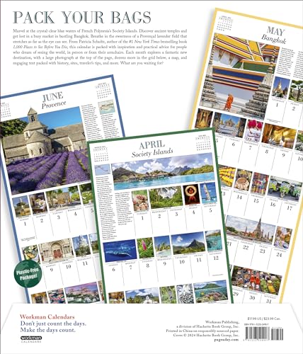1,000 Places to See Before You Die Picture-A-Day® Wall Calendar 2025: A Traveler's Calendar - Medaid International