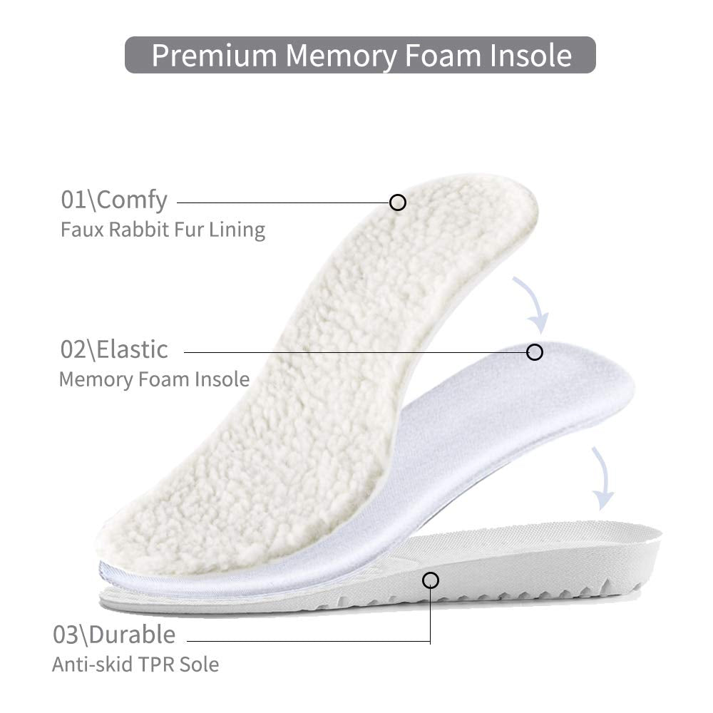 ANNALEMON Christmas Slippers for Women Fuzzy Reindeer House Shoes with Memory Foam 9 Brown - Medaid International