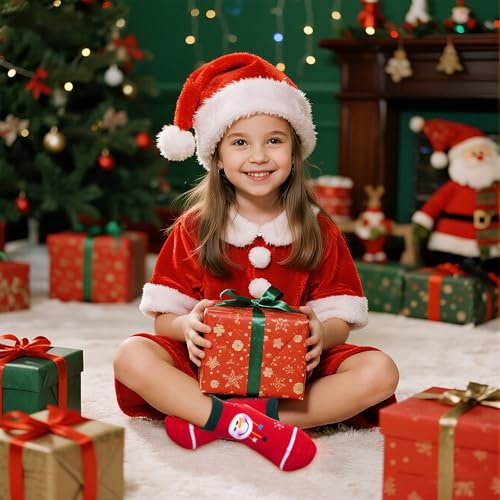 Nydotd 5 Paris Kids Christmas Winter Socks Thick Cotton Warm Crew Socks for Girls Boys Xmas Gift - Medaid International