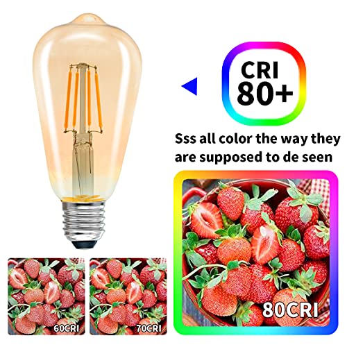 Uc - Vintage E27 Edison LED Bulbs 6 Pack, 2700K Warm White, Energy Saving