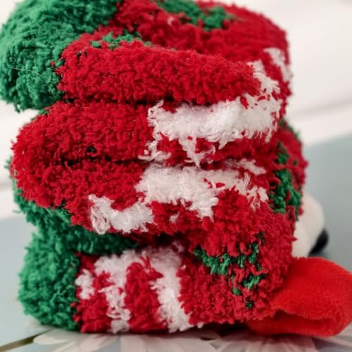 Women’s Christmas Coral Fleece Socks - Thick & Warm, Cute Holding-Hand Cartoon Crew Socks | Cozy for Sleep & Home Use - Medaid International